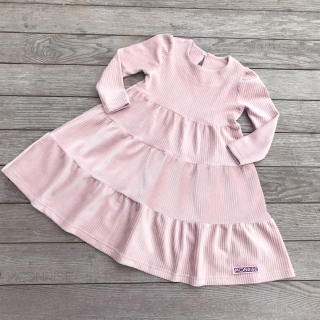 Detské pohodlné menčestrové šaty poudre pink  116