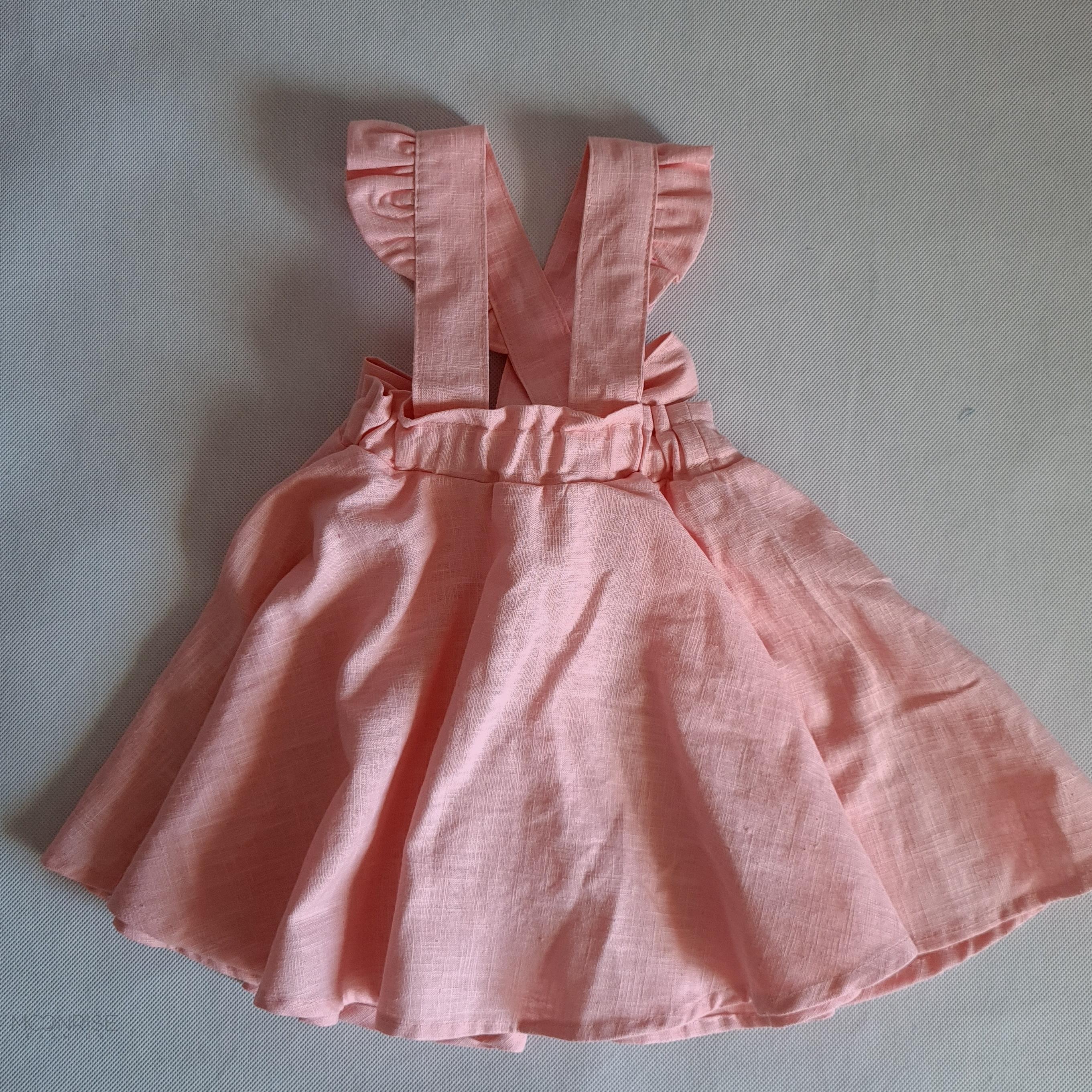Ľanová sukňa s trákmi - light pink 92