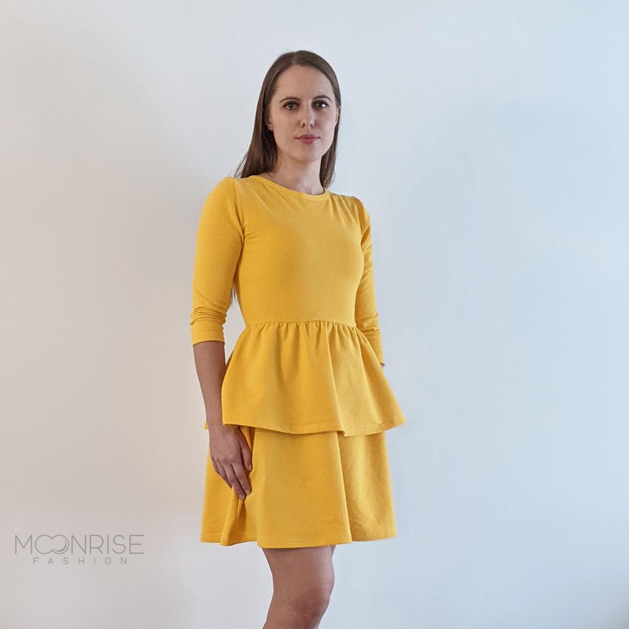 Dámske šaty s volánom ORGANIC - yellow S