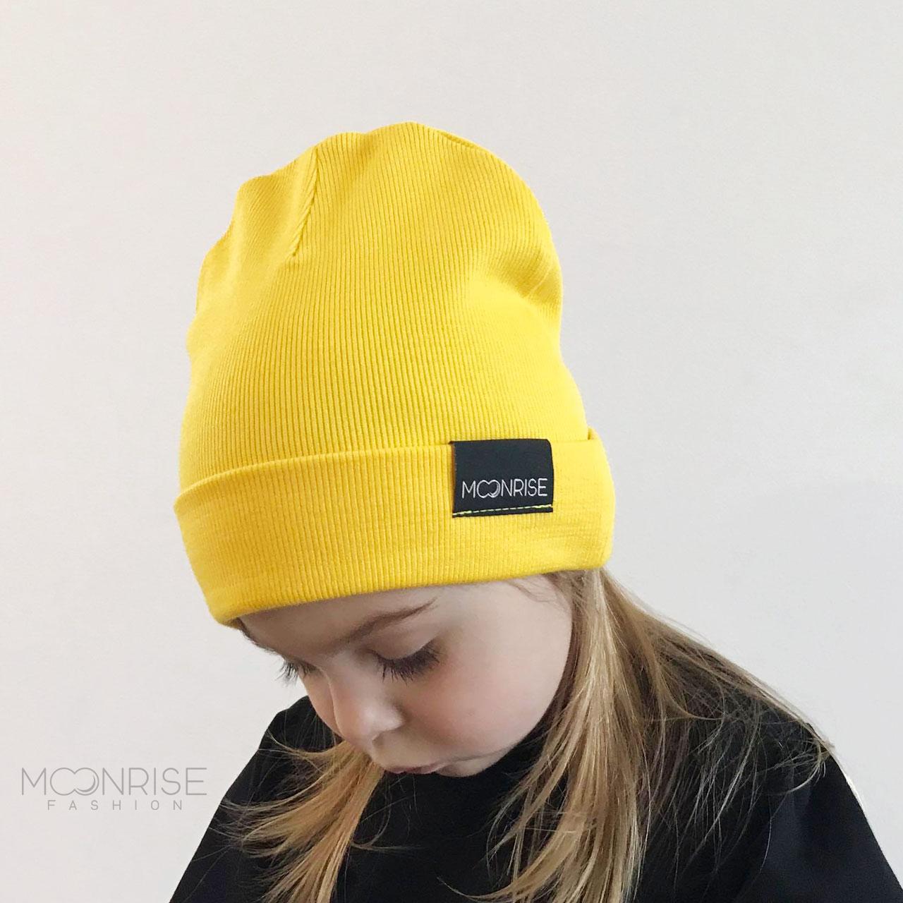 Detská čiapka rebrovaná - yellow