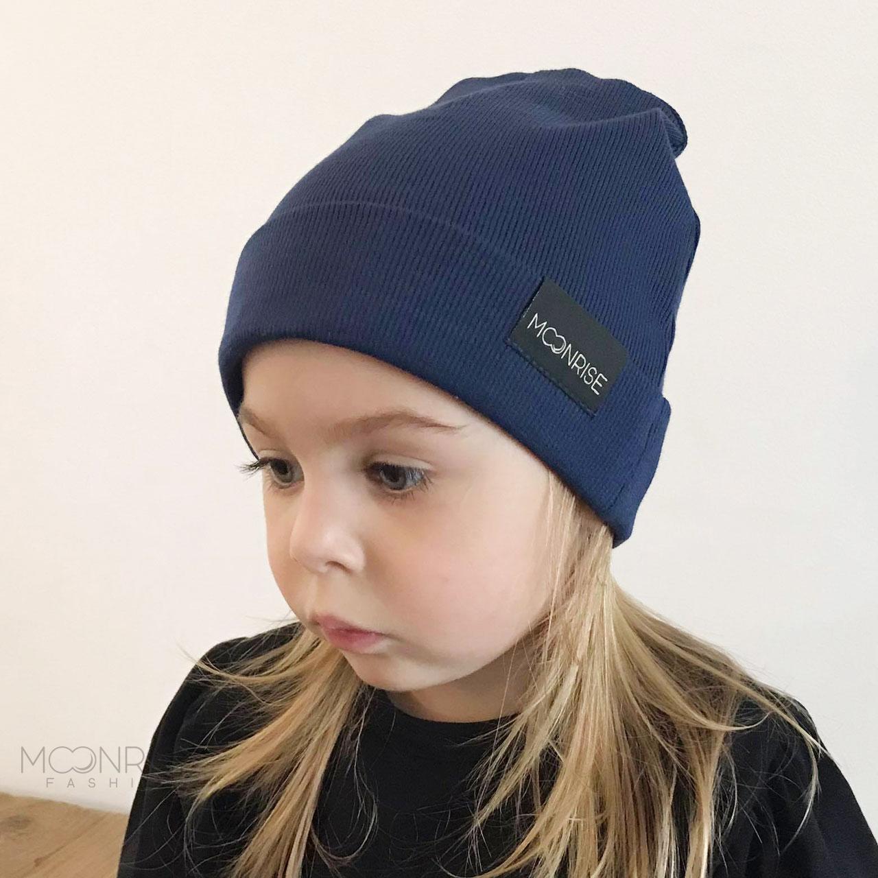 Detská čiapka rebrovaná - dark blue