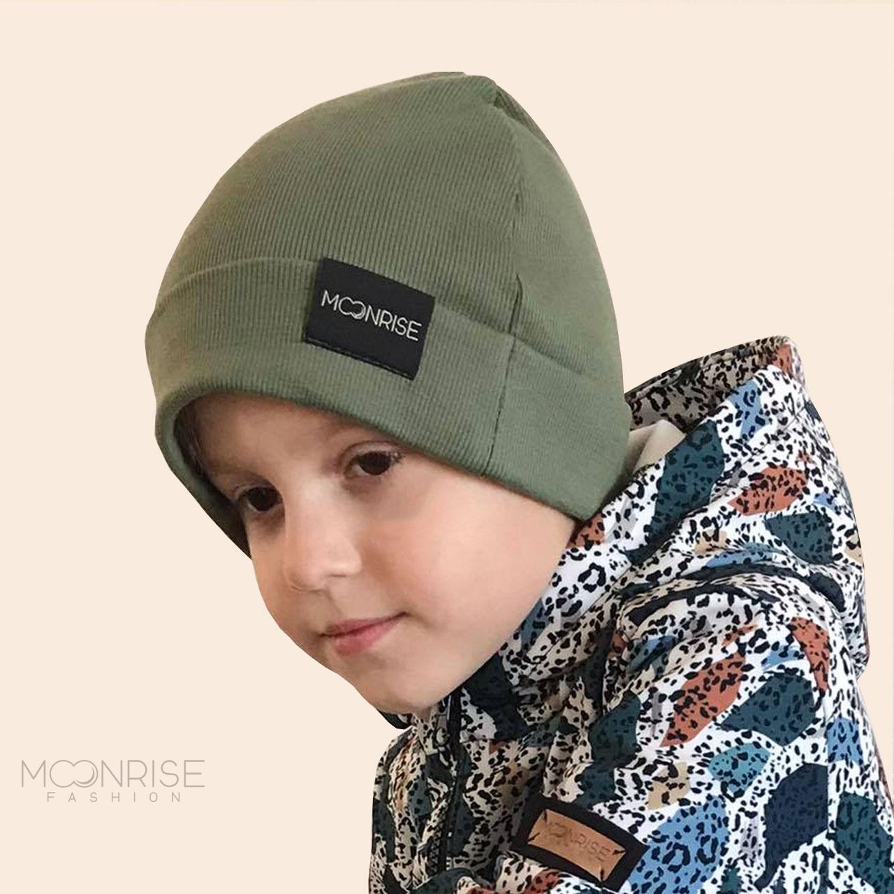 Detská čiapka rebrovaná - khaki