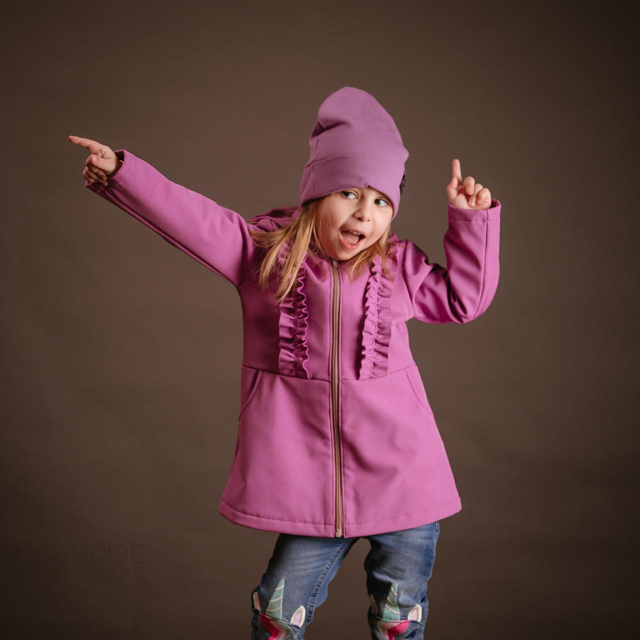 Detská softshell bunda - ASYMETRIC PINK