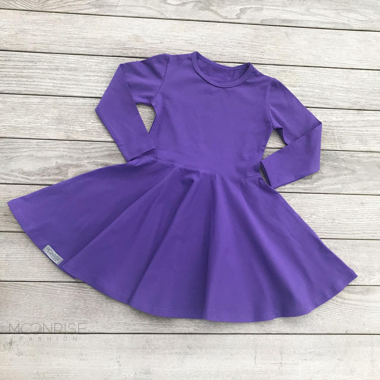 Šaty - purple organic dlhý rukáv