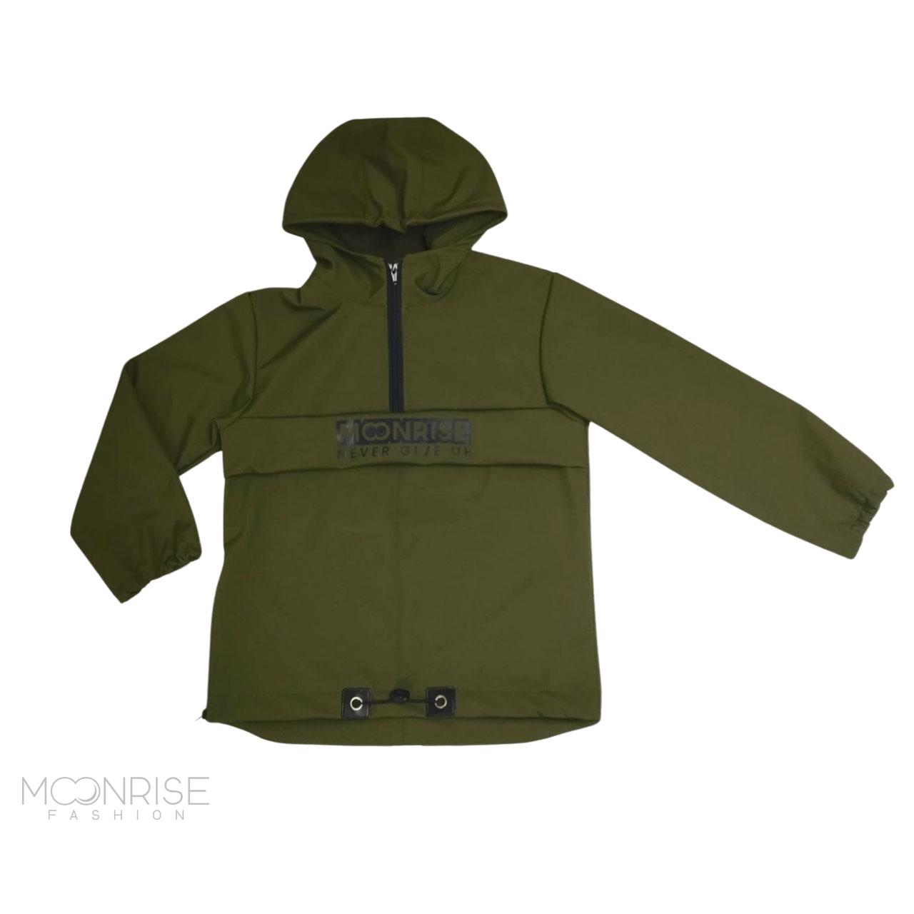 Detská softshell bunda - anorak khaki