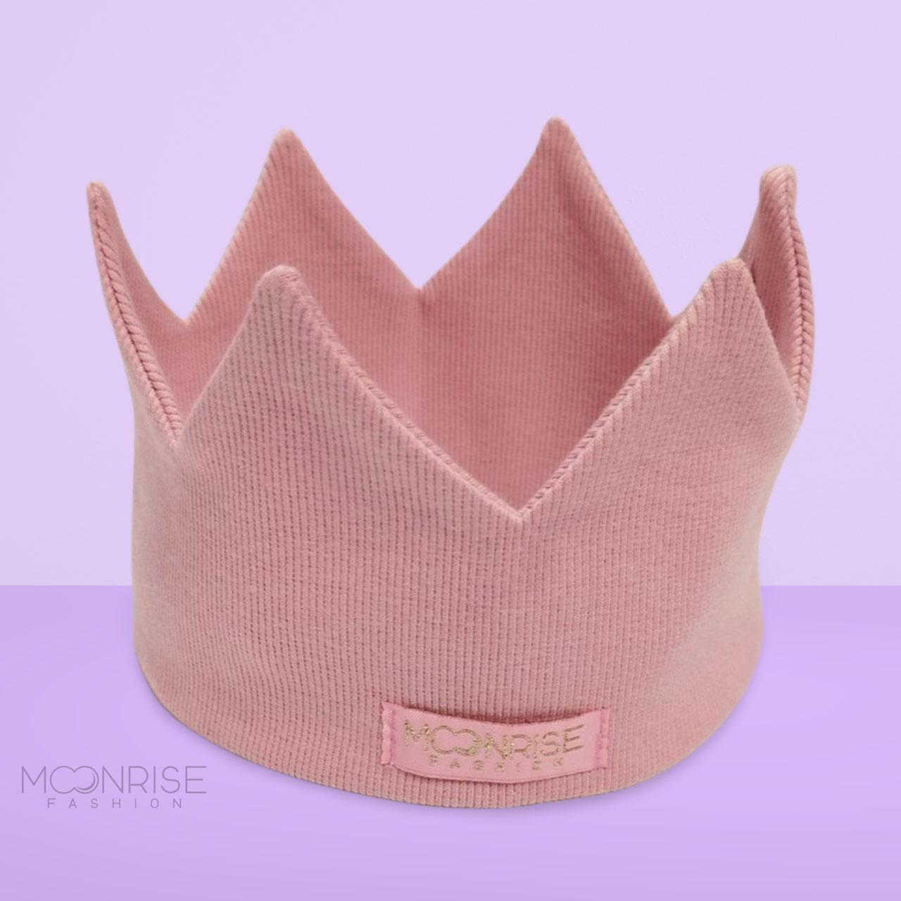 Detská rebrovaná korunka poudre pink