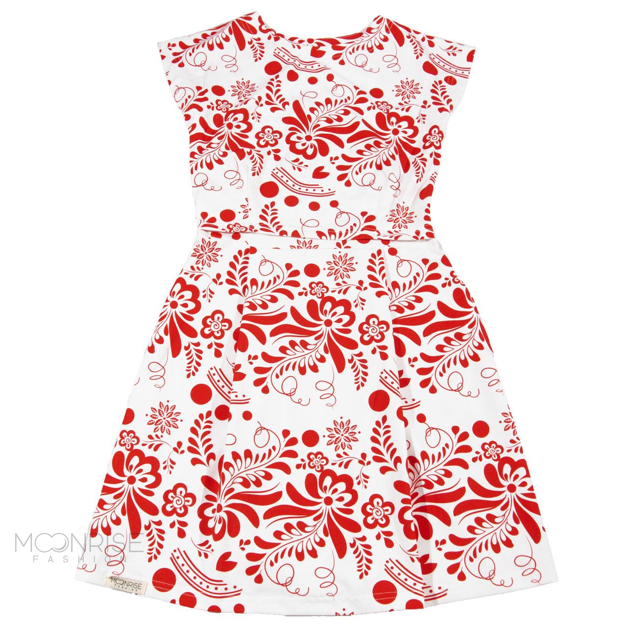 Šaty na dojčenie - folk red flowers