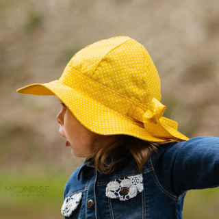 Dámsky klobúk yellow dotties