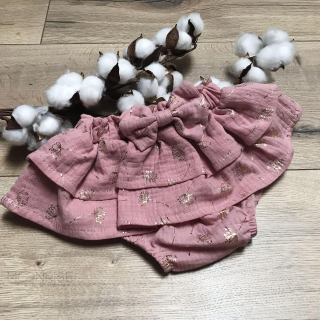 Mušelínové čukotky s volánmi a mašličkou - dandelion pink 86