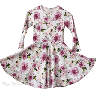 Dámske šaty  - pink flowers S