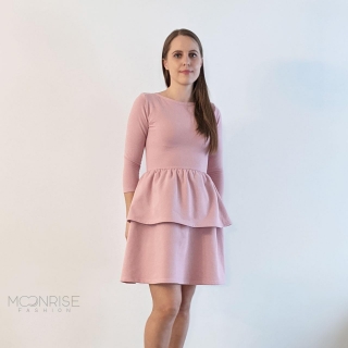 Dámske šaty s volánom ORGANIC - pink