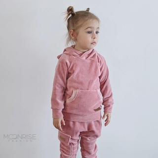 Detská velúr mikina - pink