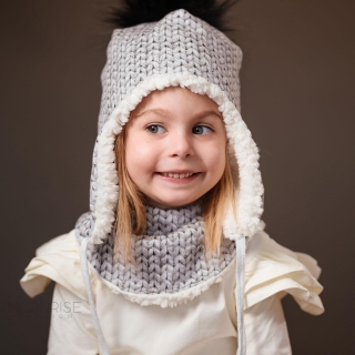 Zimný detský nákrčník knitted grey