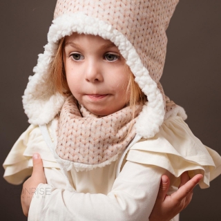 Zimný detský nákrčník knitted beige