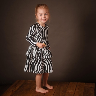 Šaty s volánom ORGANIC - zebra