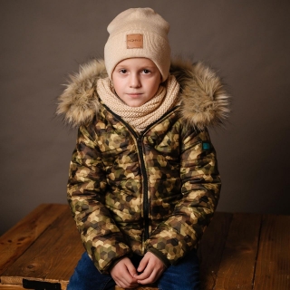 Detská zimná bunda - camu blocks