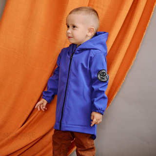 Detská softshell bunda smiley - basic blue