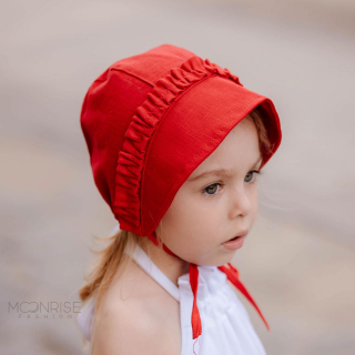 Ľanový čepiec s volánom - Little Red Riding Hood