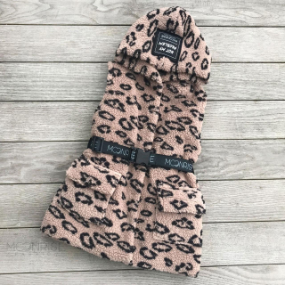Dámska teddy vesta s opaskom - leo beige